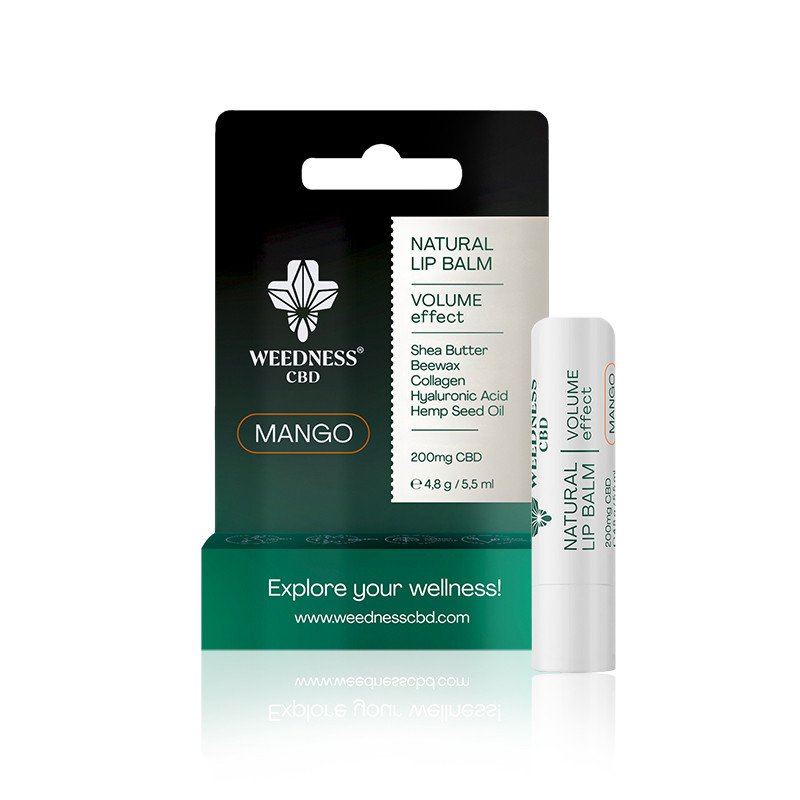 Bálsamo Labial Natural con Efecto Volumen 4% CBD | Mango